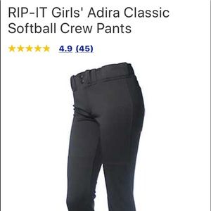 Girls Softball pants Medium, Black